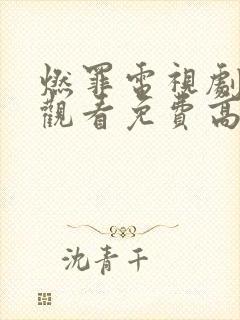 燃罪电视剧在线观看免费高清封面