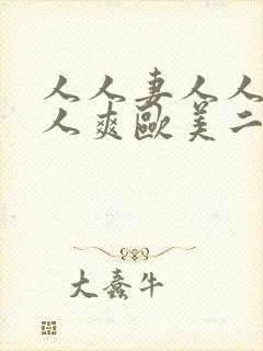 人人妻人人澡人人爽欧美二区