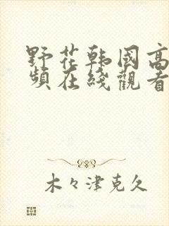 野花韩国高清视频在线观看