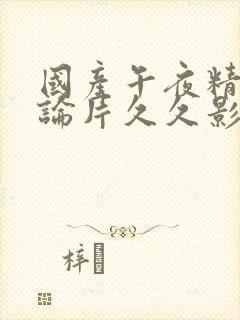 国产午夜精品理论片久久影院