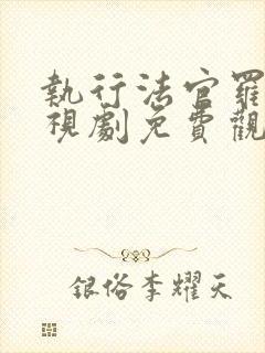 执行法官罗晋电视剧免费观看