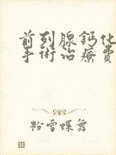 前列腺钙化灶的手术治疗费用