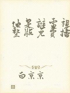 他是谁电视剧完整版免费播放高清