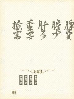 检查肝胆脾胰肾需要多少费用