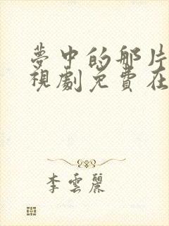 梦中的那片海电视剧免费在线播放封面