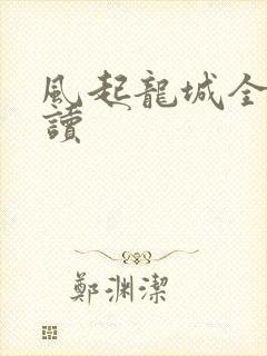 风起龙城全本阅读封面