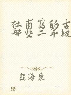 杜甫写的古诗有哪些二年级