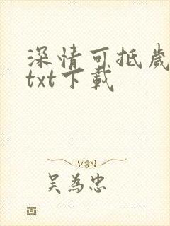 深情可抵岁月长txt下载