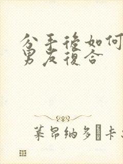 分手后如何挽回男友复合