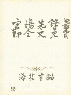 官场先锋最新章节全文免费阅读封面