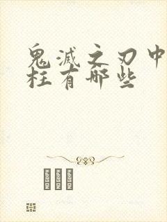 鬼灭之刃中的九柱有哪些