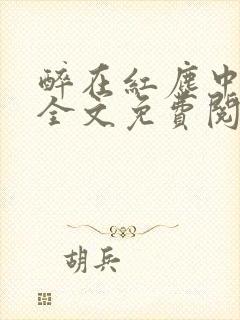 醉在红尘中小说全文免费阅读