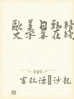 欧美日韩精品中文字幕在线视频