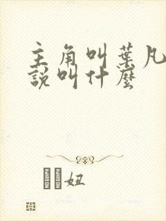 主角叫叶凡的小说叫什么