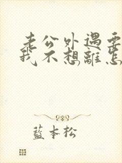 老公外遇要离婚我不想离怎么办