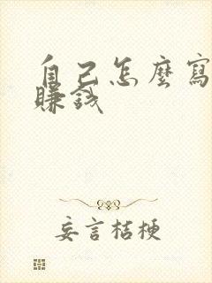 自己怎么写小说赚钱封面