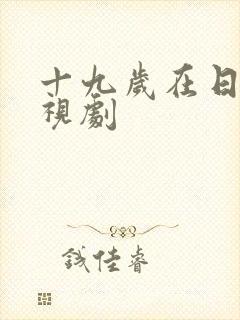 十九岁在日本电视剧封面