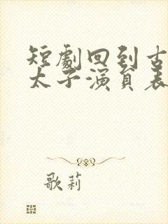 短剧回到古代当太子演员表封面