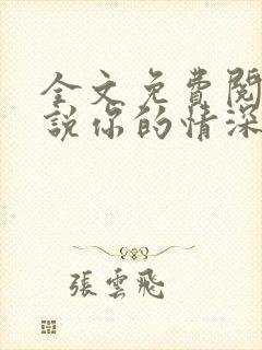 全文免费阅读小说你的情深我不配封面