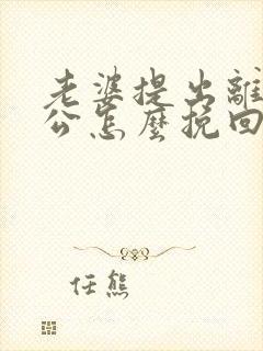 老婆提出离婚老公怎么挽回封面