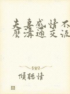 夫妻感情不好怎么沟通交流