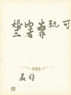 婚内出轨可以判三者罪