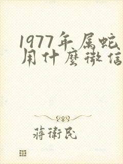 1977年属蛇用什么微信头像