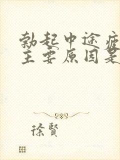 勃起中途疲软的主要原因是封面