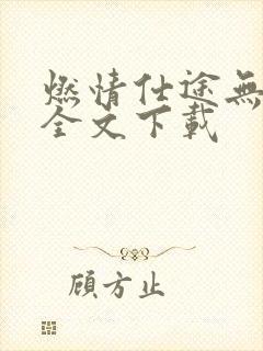 燃情仕途无删减全文下载封面