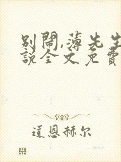 别闹,薄先生小说全文免费阅读未删减