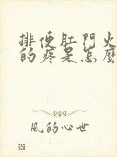 排便肛门火辣辣的疼是怎么回事封面