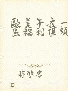 欧美午夜一区二区福利视频