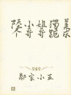 陆小姐独美后六个哥哥跪求原谅完整版封面