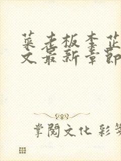 菜老板李芷珊全文最新章节更新内容