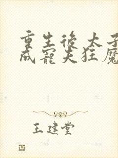 重生后 太子妃成宠夫狂魔了