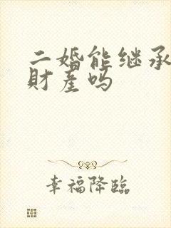 二婚能继承婚前财产吗