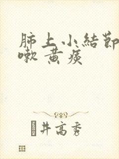 肺上小结节 咳嗽 黄痰