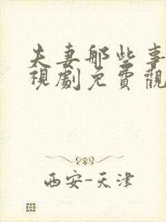 夫妻那些事 电视剧免费观看全集