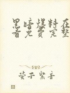 黑暗爆料在线观看免费完整版最新封面