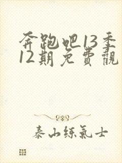 奔跑吧13季第12期免费观看