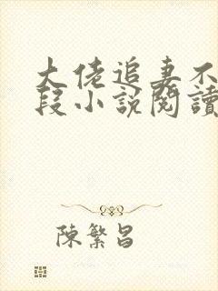 大佬追妻不择手段小说阅读