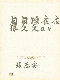 日日躁夜夜躁狠狠久久a v封面