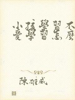 小孩学习不好不爱学习怎么办封面