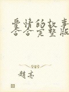 爱情的故事分分合合完整版的