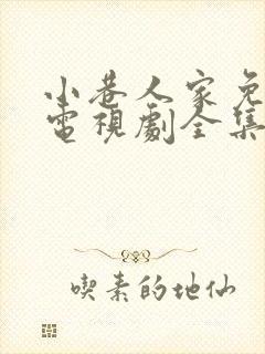 小巷人家免费看电视剧全集封面