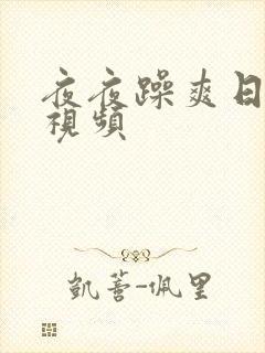 夜夜躁爽日日躁视频