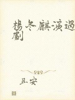 杨冬麒演过哪些剧封面