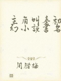 主角叫秦初的玄幻小说书名