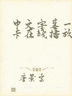 中文字幕一级不卡在线播放