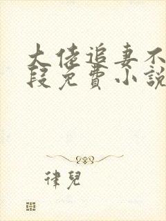 大佬追妻不择手段免费小说